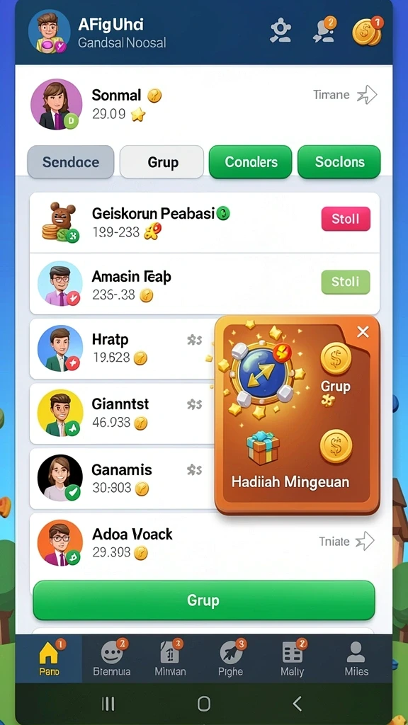 Tangkapan layar memperlihatkan interaksi antar pemain.