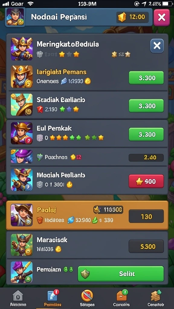 Level yang beragam dan menantang.