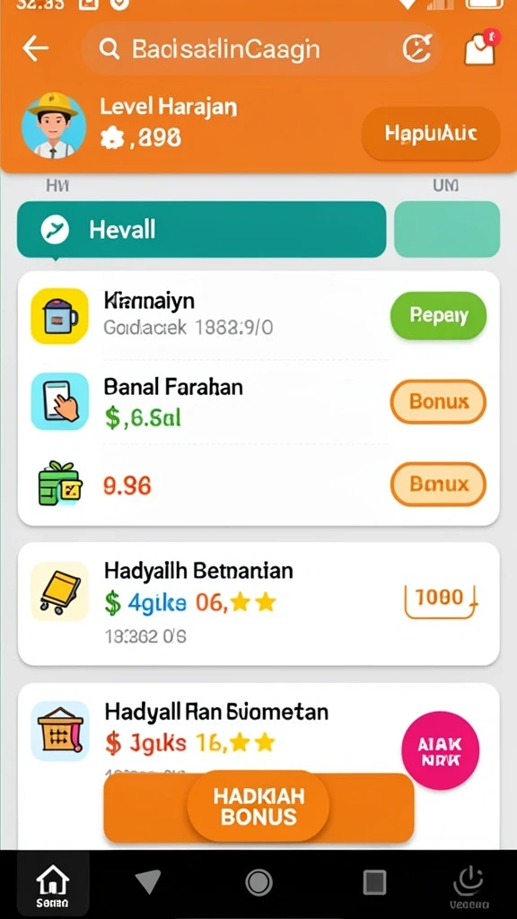Berbagai pilihan permainan yang menyenangkan dan bervariasi.